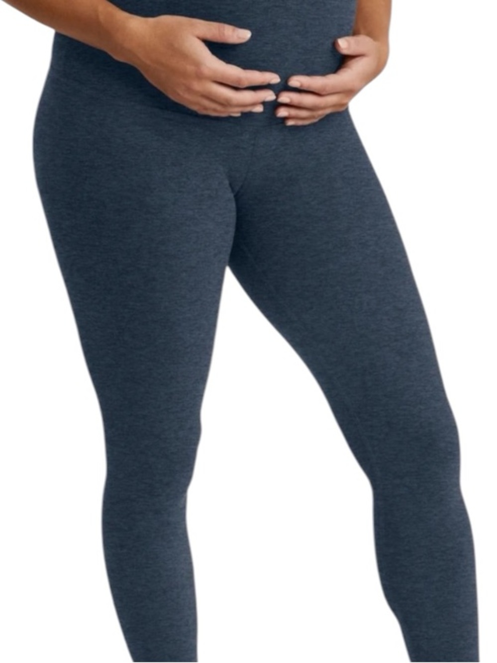 Beyond Yoga * Beyond the Bump * Navy Blue Over the Belly Leggings size Large